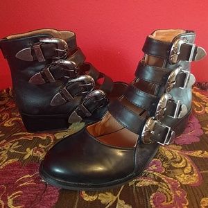 Western buckle booties